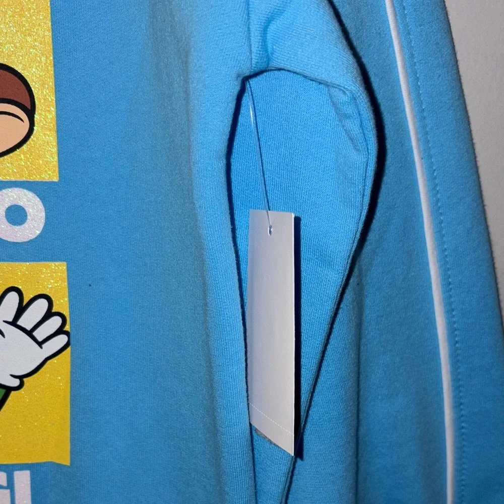 Super Mario Kids' Sky Blue Graphic Crewneck Sweatshirt youth M